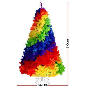 Christmas Tree 2.1M 7ft Xmas Colourful Rainbow Multi-colour-LAST ONE available in Stock- in Australia!