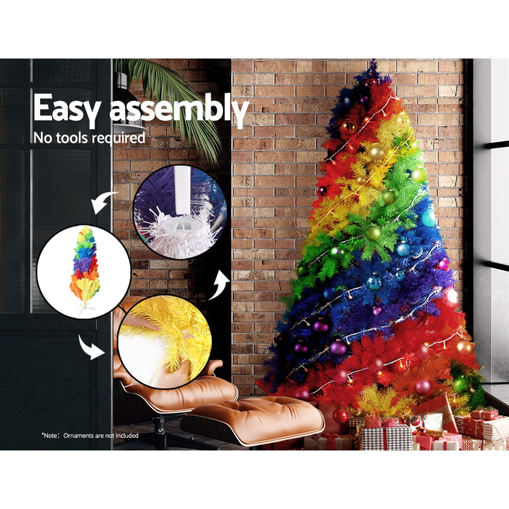 Christmas Tree 2.1M 7ft Xmas Colourful Rainbow Multi-colour-LAST ONE available in Stock- in Australia!