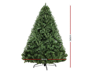 Christmas Tree Large 2.4M 8FT Xmas 240 cm high with  1500 Tips Green.