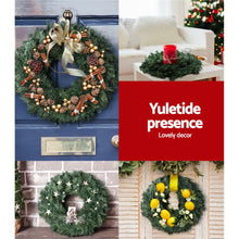 Load image into Gallery viewer, Jingle Jollys Christmas Wreath 60cm Xmas Tree Decoration Green
