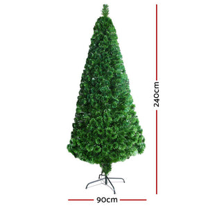 Jingle Jollys 2.1M 7FT LED Christmas Tree Xmas Optic Fiber Multi Colour Lights.