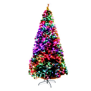 Jingle Jollys 2.1M 7FT LED Christmas Tree Xmas Optic Fiber Multi Colour Lights.