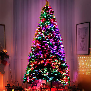 Jingle Jollys 2.1M 7FT LED Christmas Tree Xmas Optic Fiber Multi Colour Lights.