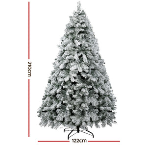 Christmas Tree 2.1M Xmas Trees Decorations Snowy 859 Tips