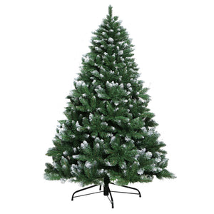 Christmas Tree 2.4M Xmas Trees Decorations Snowy Green 1400 Tips