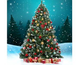 Jingle Jollys 8FT Christmas Snow Tree - Green_240cm tall 140cm wide Large size