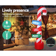 Load image into Gallery viewer, Christmas Inflatable Candy Pole 2.4M Lights Outdoor Decorations
