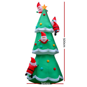 Christmas Inflatable Santa Tree 5M Outdoor Xmas Decorations Lights