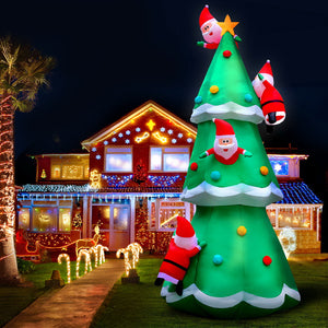 Christmas Inflatable Santa Tree 5M Outdoor Xmas Decorations Lights