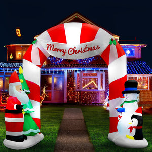 Christmas Inflatable Santa Archway 3M Outdoor Decorations Lights