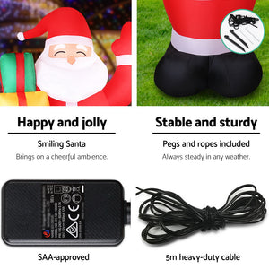 Christmas Inflatable Santa 2.4M Outdoor Xmas Decorations Lights