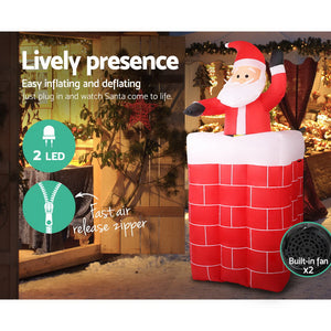 Christmas Inflatable Pop Up Santa 1.8M OutdoorDecorations Lights