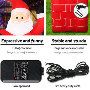 Christmas Inflatable Pop Up Santa 1.8M OutdoorDecorations Lights