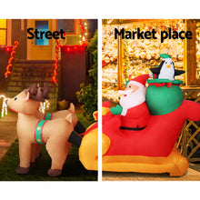 Load image into Gallery viewer, Christmas Inflatable Santa Sleigh 2.2M Outdoor Decorations LED
