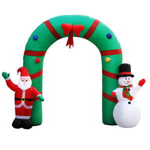 Christmas Inflatable Giant Arch Way 2.8M Santa Snowman Light Decor