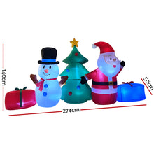 Load image into Gallery viewer, Christmas Inflatable Tree Snowman Lights 2.7M Outdoor Decorations
