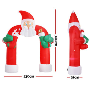 Christmas Inflatable Santa Archway 2.3M Outdoor Decorations Lights