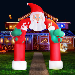 Christmas Inflatable Santa Archway 2.3M Outdoor Decorations Lights