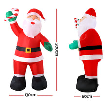 Load image into Gallery viewer, Christmas Inflatable Santa 3M Xmas Outdoor Decorations LED Lights
