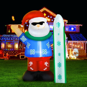 Christmas Inflatable Santa 1.6M Outdoor Xmas Decorations Lights