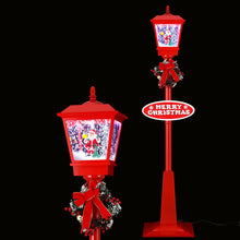 Load image into Gallery viewer, 1.8M Christmas Lamp Post Lights with Falling Snow Street Red Decor
