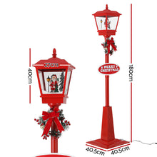 Load image into Gallery viewer, 1.8M Christmas Lamp Post Lights with Falling Snow Street Red Decor
