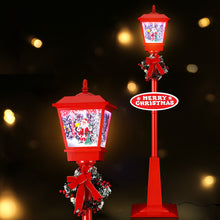 Load image into Gallery viewer, 1.8M Christmas Lamp Post Lights with Falling Snow Street Red Decor
