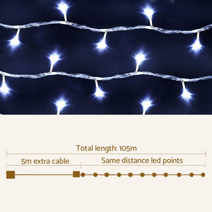 100M Christmas String Lights 500LED Party Wedding Outdoor Garden