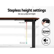 Load image into Gallery viewer, Artiss Standing Desk Electric Height Adjustable Sit Stand Desks Black Walnut-4
