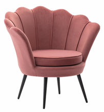 Load image into Gallery viewer, Velvet Shell Fabric Pink Armchair Lounge Chair Accent Armchairs Single Sofa
