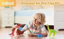 Load image into Gallery viewer, Dinosaur Modeling clay build kit-set of 5 Dinosaurs to build.

