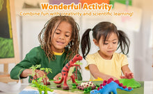 Load image into Gallery viewer, Dinosaur Modeling clay build kit-set of 5 Dinosaurs to build.
