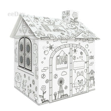 Load image into Gallery viewer, Cardboard Indoor Playhouse - build and decorate kit all in one
