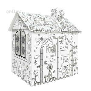 Cardboard Indoor Playhouse - build and decorate kit all in one