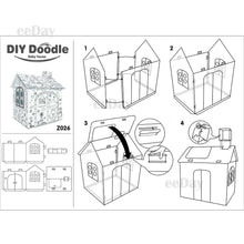 Load image into Gallery viewer, Cardboard Indoor Playhouse - build and decorate kit all in one
