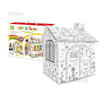 Load image into Gallery viewer, Cardboard Indoor Playhouse - build and decorate kit all in one
