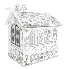 Load image into Gallery viewer, Cardboard Indoor Playhouse - build and decorate kit all in one
