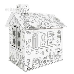 Cardboard Indoor Playhouse - build and decorate kit all in one