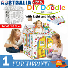 Load image into Gallery viewer, Cardboard Indoor Playhouse - build and decorate kit all in one
