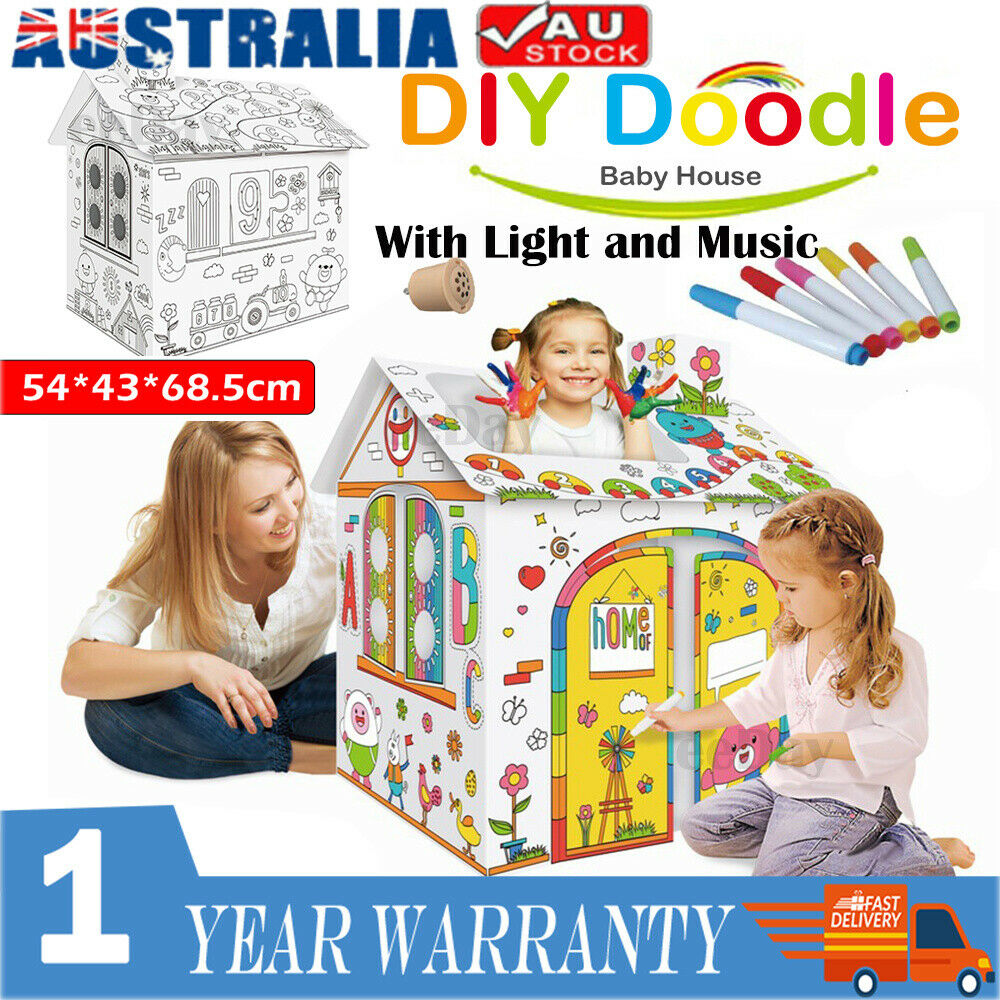 Cardboard Indoor Playhouse - build and decorate kit all in one