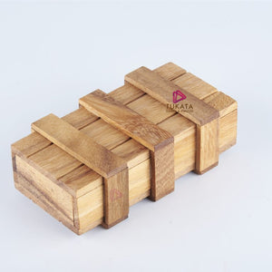 Double Secret Lock Box Wood Brain Teaser Puzzle -Put a Gift Inside and try open it again