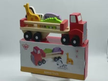 Load and play video in Gallery viewer, Transport Farm wooden truck with pretend animals.
