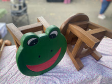 Load image into Gallery viewer, Children&#39;s Wooden Stool FROG Themed Chair Toddlers Step sitting Stool
