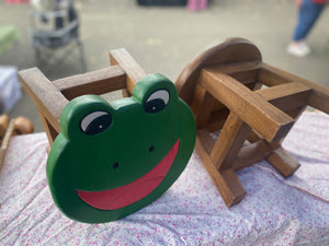 Children's Wooden Stool FROG Themed Chair Toddlers Step sitting Stool