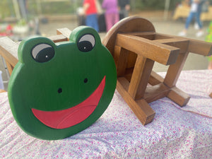 Children's Wooden Stool FROG Themed Chair Toddlers Step sitting Stool