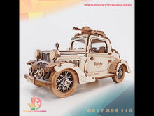 Load and play video in Gallery viewer, Model 3D Wooden Vintage Car Puzzle Assembly Model Building Kits for Children,Adults from 13 to 99 years
