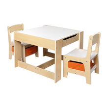 Load image into Gallery viewer, BoPeep Kids Table and Chairs Set Storage Box Toys Play Desk Wooden Study
