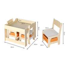 Load image into Gallery viewer, BoPeep Kids Table and Chairs Set Storage Box Toys Play Desk Wooden Study.
