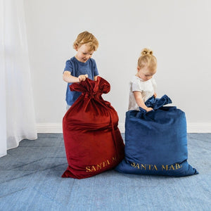 Christmas Santa Large Luxury Velvet Gift Sacks 60 cm x 90 cm-Dark Blue