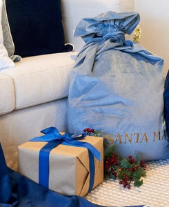 Christmas Santa Large Luxury Velvet Gift Sacks 60 cm x 90 cm-Dark Blue